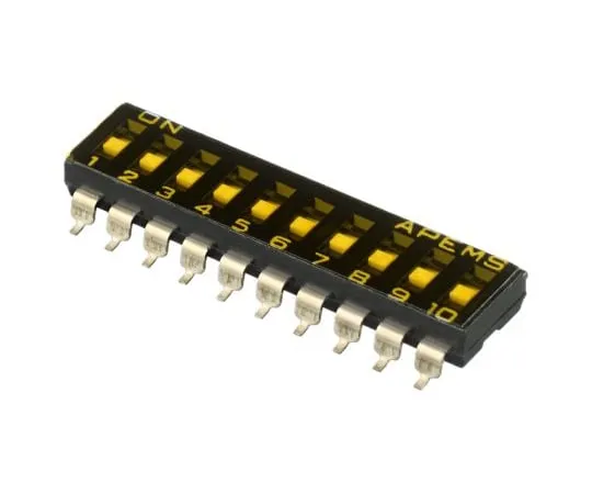 64-1718-84　10 Way Surface Mount DIP Switch SPST, Recessed Actuator Slide Actuator　IKD1003000