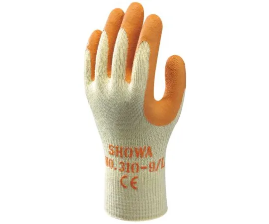 64-1727-07　Showa Cotton Latex-Coated General Purpose Gloves, size 8, Orange　SHO310Y2
