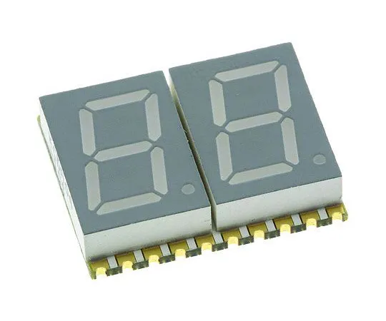 64-1716-77　KCDA04-123 Kingbright 2 Digit 7-Segment LED Display, CA Green 11 mcd RH DP 10.2mm　KCDA04-123