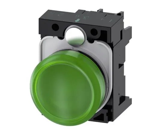 64-1703-41　Siemens SIRIUS ACT Green LED Pilot Light Complete, 22mm Cutout, IP20, 24 V ac/dc　3SU1102-6AA40-1AA0