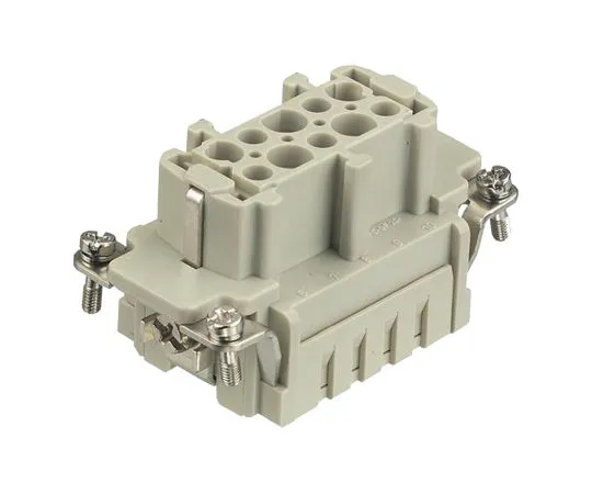 64-1705-12　Han E HMC Series size 10 E Connector Insert, Female, 10 Way, 16A, 500 V　09332102702