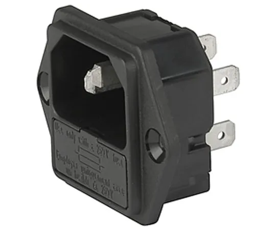 64-1677-60　Schurter C14 Screw Mount IEC Connector Male, 10A, 250 V ac, F*** Size 5 x 20mm　6200.2300