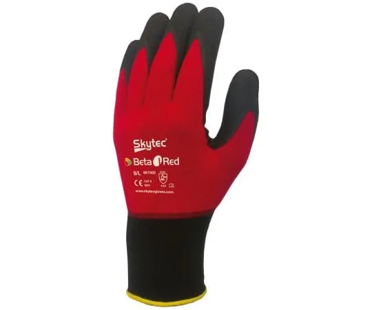 64-1727-20　Skytec Nylon Nitrile-Coated General Purpose Gloves, size 10, Red　SKY504