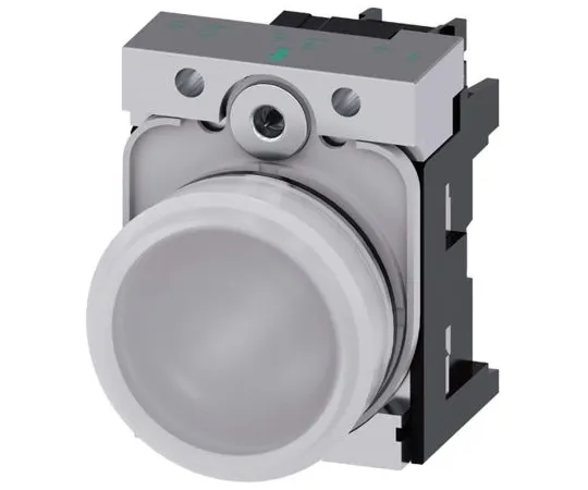 64-1702-92　Siemens SIRIUS ACT White LED Pilot Light Complete, 22mm Cutout, IP20, 24 V ac/dc　3SU1152-6AA60-1AA0