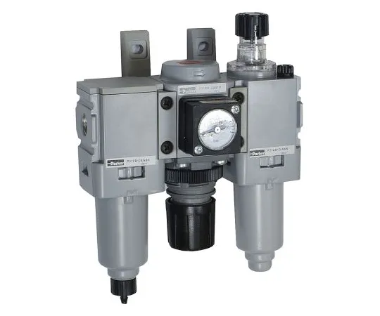 64-1701-25　Parker G 1/4 FRL Assembly, Manual Drain, 5μ Filtration Size　P31CB12MEMNTLNW-R2