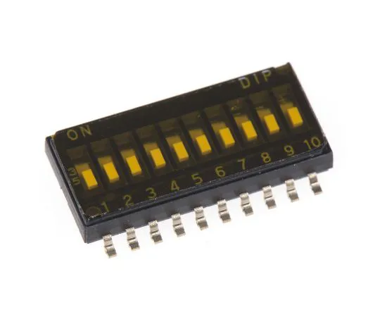 64-1719-05　10 Way Surface Mount DIP Switch SPST, Flush Slide Actuator　DHA-10T-Q