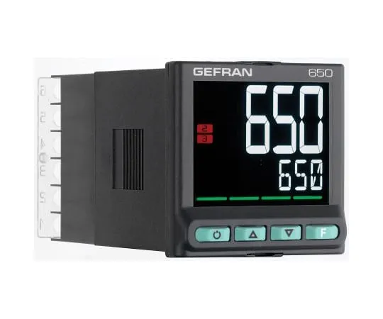 64-1645-23　Gefran 650 PID Temperature Controller, 48 x 48mm, 2 Output Relay, 100 → 240 V ac Supply Voltage　650-R-R00-00000-1-G