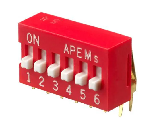 64-1719-08　6 Way Through Hole DIP Switch SPST, Raised Actuator　DA06V