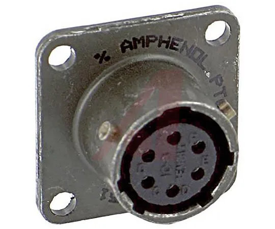 64-1689-17　Amphenol PT Series, 6 Way Panel Mount MIL Spec Circular Connector Receptacle, Socket Contacts,Shell Size 10, Bayonet,　PT02A-10-6S