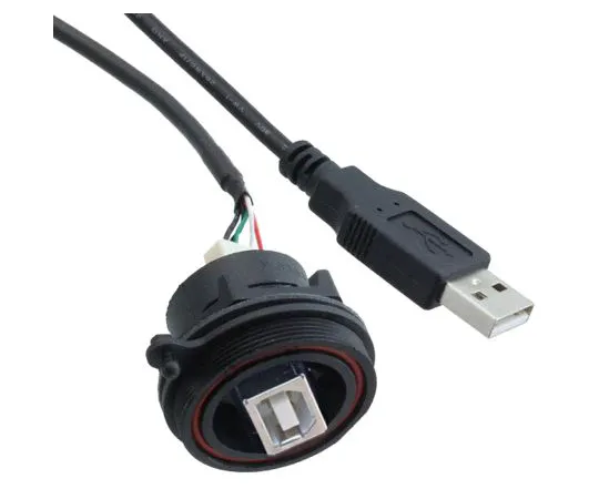 64-1663-12　Bulgin 1 Port Straight Panel Mount Male Version 2.0 USB Connector, 30 V ac, 1A　PX0844/B/0M50/A