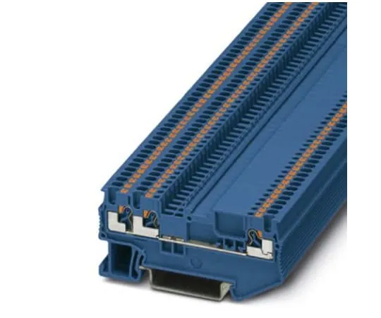 64-1666-43　Phoenix Contact, PT 1.5/S-TWIN-MTD BU Series , 400 V Feed Through Terminal Block, Push In Termination　3210319