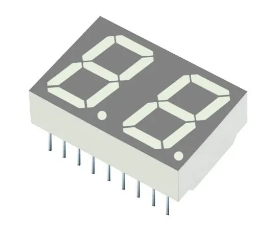 64-1717-14　DA56-51SURKWA Kingbright 2 Digit 7-Segment LED Display, CA Red 100 mcd RH DP 14.2mm　DA56-51SURKWA
