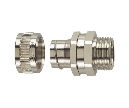 64-1691-45　Flexicon Straight, Swivel Cable Conduit Fitting, Brass Nickel Plated 10mm nominal size IP40 M12　FU10-M12-S