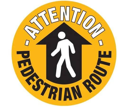 64-1699-57　RS PRO 1 x Pedestrians Floor Sign (English), Yellow Self-Adhesive PVC　873-5931