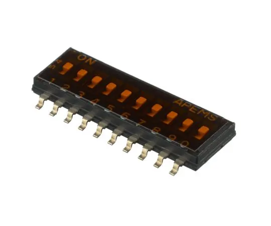 64-1718-66　10 Way Surface Mount DIP Switch SPST, Recessed Actuator Slide Actuator　IKH1003000