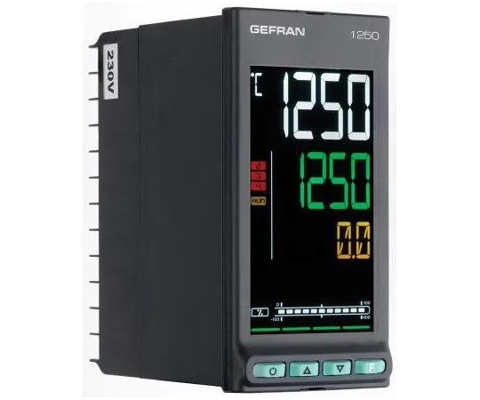 64-1645-33　Gefran 1250 PID Temperature Controller, 48 x 96mm, 2 Output Relay, 20 → 27 V ac/dc Supply Voltage　1250-R-R00-00000-0-G