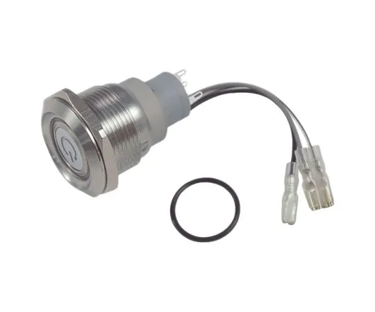 64-1718-19　RS Single Pole Double Throw (SPDT) Momentary Blue, Green, Red LED Push Button Switch, IP67 (Above Panel), Panel Mount,　877-1867