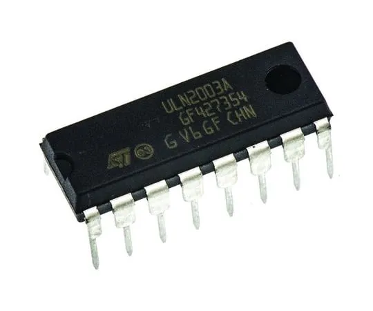 64-1721-65　STMicroelectronics ULQ2003A, 7-element NPN Darlington Pair, 500 mA 50 V HFE:1000 @ 350 mA @ 2 V, 16-Pin PDIP　ULQ2003A