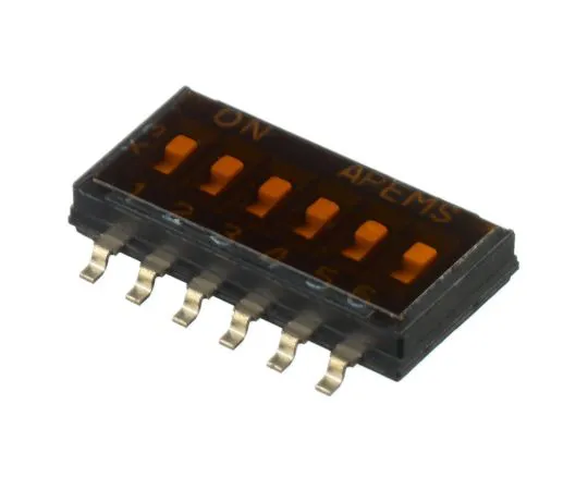 64-1718-63　6 Way Surface Mount DIP Switch SPST, Recessed Actuator　IKH0603000