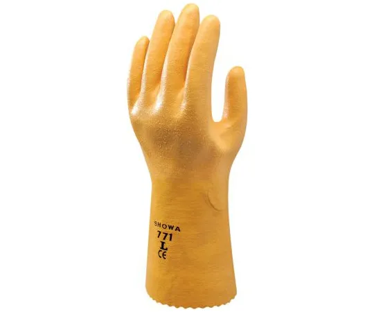64-1727-44　Showa Nylon Nitrile-Coated Chemical Resistant Gloves, size 10, Yellow　SHO7714
