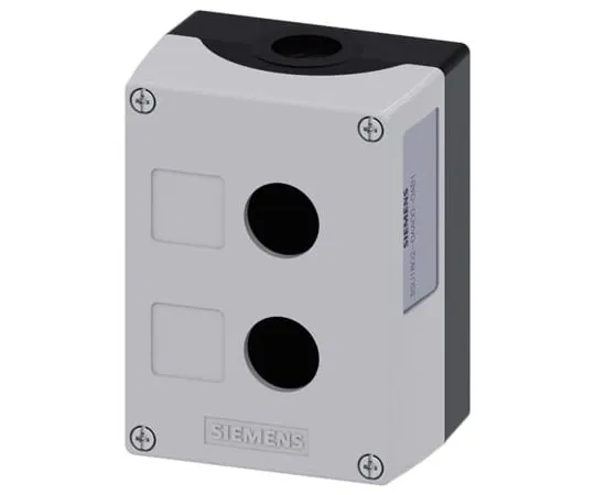 64-1704-06　Siemens SIRIUS ACT Push Button Enclosure, 2 Hole Grey, 22mm Diameter Plastic　3SU1802-0AA00-0AB1