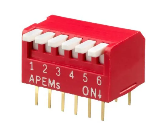 64-1718-93　6 Way Through Hole Piano Dip Switch SPST, Piano Actuator　DPL06V