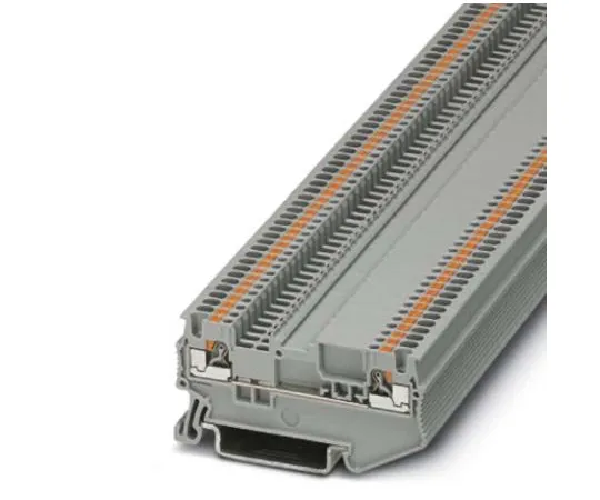 64-1666-38　Phoenix Contact PT 1.5/S-MTD Disconnect Terminal Block, 2 Way/Pole, Push In Terminals, 26 → 14 AWG NS 35/15, NS　3210308