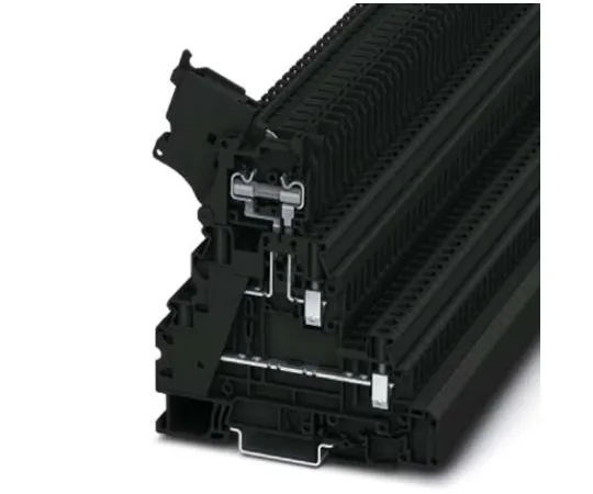 64-1666-68　Phoenix Contact, Black, UT 4-L/HESI (5X20) Series, 28A 2 F***d DIN Rail Terminal　3214325