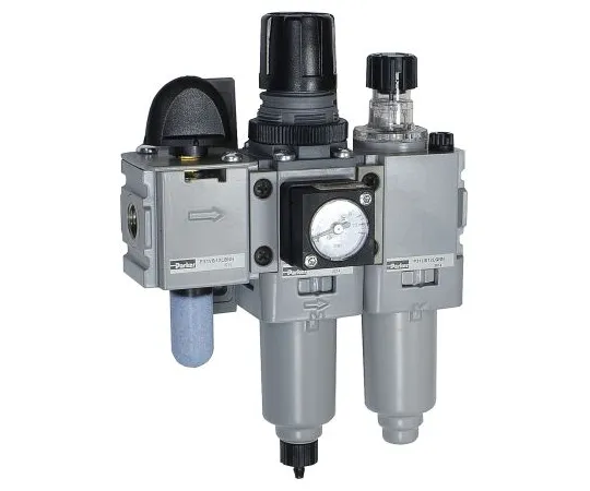 64-1671-55　Parker BSPP 1/4 FRL Assembly, Manual Drain, 5μ Filtration Size　P31QA12MEMNTLNW