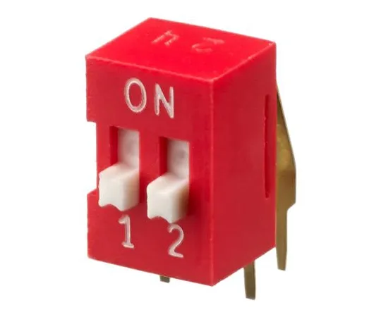 64-1719-06　2 Way Through Hole DIP Switch SPST, Raised Actuator　DA02V