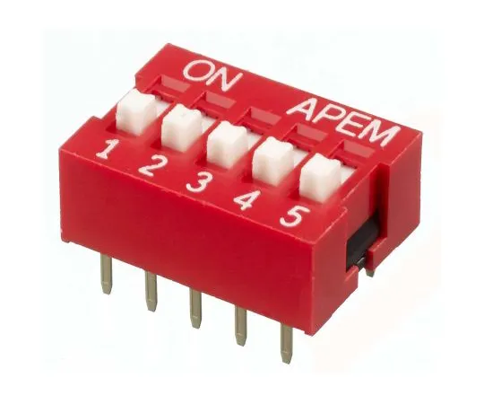 64-1718-45　5 Way Through Hole DIP Switch SPST, Raised Actuator　NDS-05-V