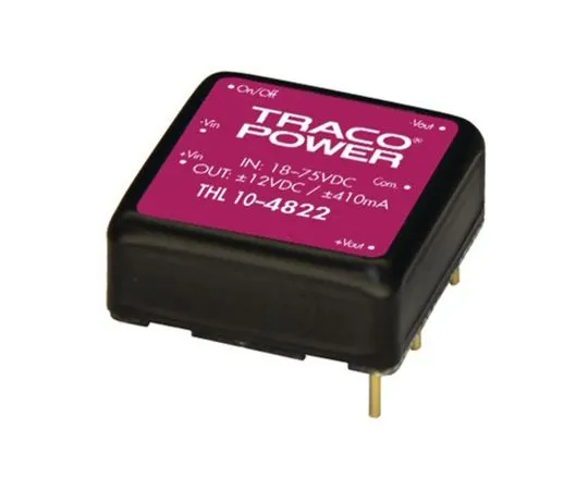 64-1683-32　TRACOPOWER THL 10 10W Isolated DC-DC Converter Through Hole, Voltage in 36 → 75 V dc, Voltage out 3.3V dc　THL 10-4810