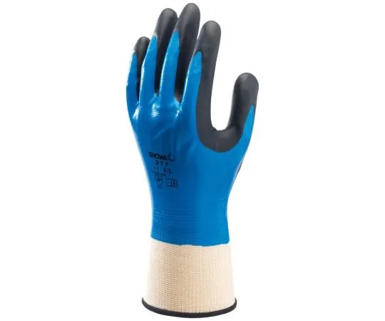 64-1727-15　Showa Nylon Nitrile-Coated General Purpose Gloves, size 9, Blue　SHO3774