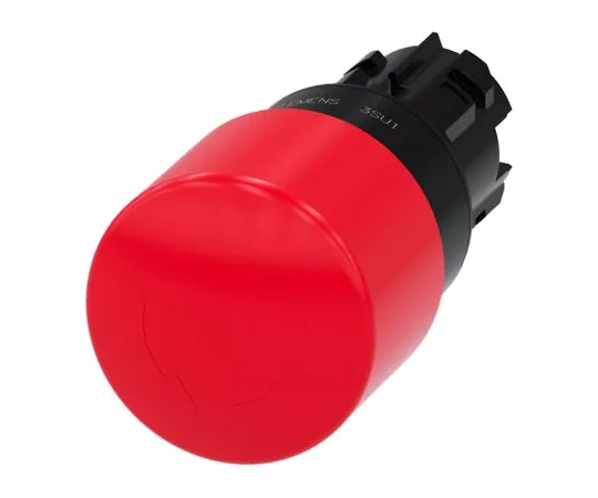 64-1702-44　Siemens SIRIUS ACT, Red, Twist to Reset 33.8mm Mushroom Head Emergency Button　3SU1000-1GB20-0AA0