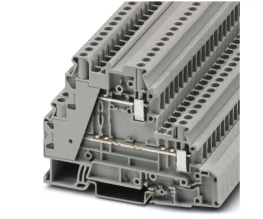 64-1666-67　Phoenix Contact UT 4-L/L Non-F***d Terminal Block, 4 Way/Pole, Screw Terminals, 26 → 10 AWG NS 35/15, NS 35/7,5,　3214362