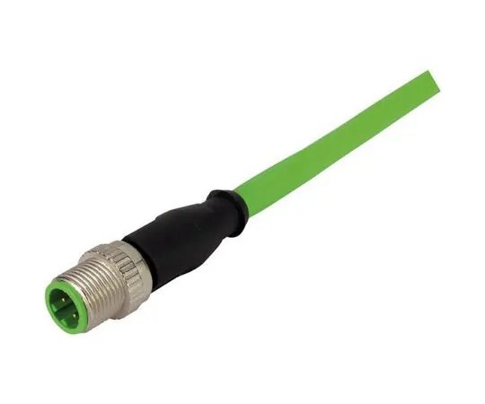 64-1724-50　Harting, 2134 Series, Straight M12 to Straight M12 Cable assembly, 4 Core 1m Cable　21349293477010