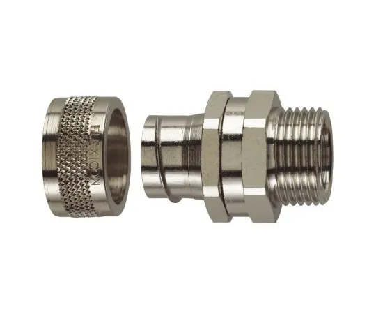 64-1693-47　Flexicon Straight Cable Conduit Fitting, Brass Nickel Plated 10mm nominal size IP54 M12　FSU10-M12-S