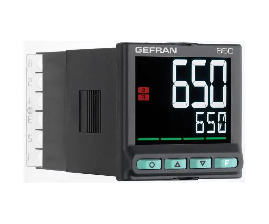 64-1645-27　Gefran 650 PID Temperature Controller, 48 x 48mm, 3 Output Analogue, Relay, 20 → 27 V ac/dc Supply Voltage　650-C-RR0-00000-0-G