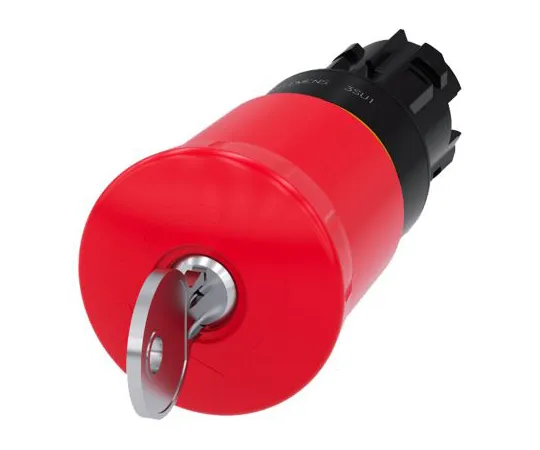 64-1702-33　Siemens SIRIUS ACT, Red, Key Reset 40mm Mushroom with Key Switch Head Emergency Button　3SU1000-1HR20-0AA0
