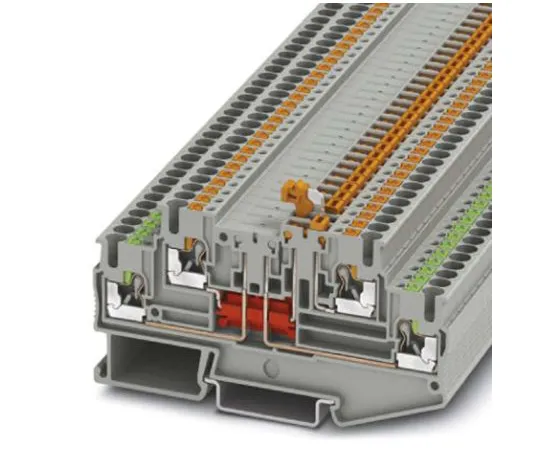 64-1666-55　Phoenix Contact PTT 2.5-L/MT Disconnect Terminal Block, 4 Way/Pole, Push In Terminals, 26 → 12 AWG NS 35/15, NS　3210251