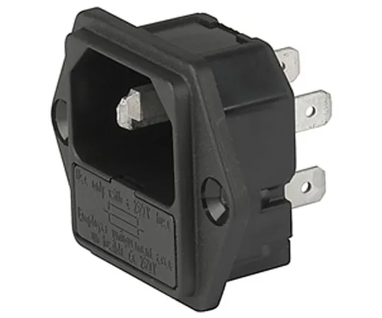 64-1677-59　Schurter C14 Screw Mount IEC Connector Male, 10A, 250 V ac, F*** Size 5 x 20mm　6200.2100