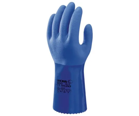 64-1727-40　Showa Nylon PVC-Coated Chemical Resistant Gloves, size 8, Blue　SHO6602