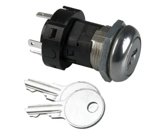64-1650-39　Key Switch, SP, 12 A@ 125 V ac, 6 A@ 250 V ac 3-Way, -30 → +85°C　H100AA2F205NQ