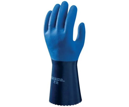 64-1727-45　Showa Nylon Nitrile-Coated Chemical Resistant Gloves, size 7, Blue　SHO7201