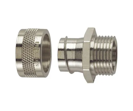 64-1693-45　Flexicon Straight Cable Conduit Fitting, Brass Nickel Plated 32mm nominal size IP54 M32　FSU32-M32-M