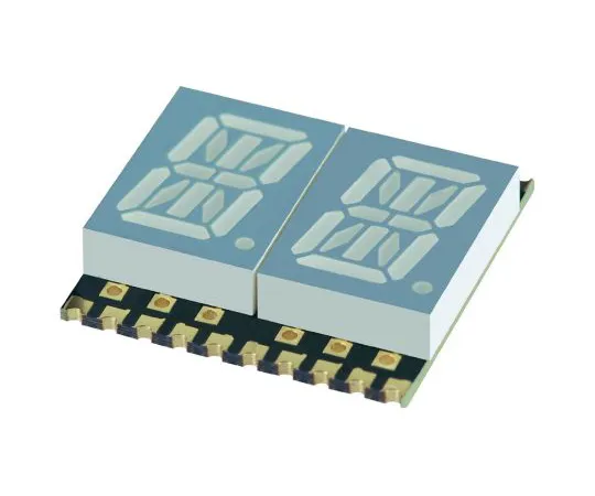 64-1688-57　KCPDC04-123 Kingbright 2 Digit 14-Segment LED Display, CC Green 11 mcd RH DP 10.2mm　KCPDC04-123