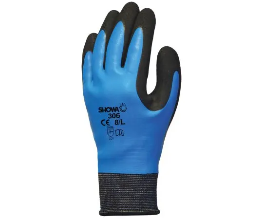 64-1727-05　Showa Nylon Latex-Coated General Purpose Gloves, size 7, Blue　SHO3062