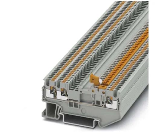 64-1666-42　Phoenix Contact PT 1.5/S-TWIN-MT Disconnect Terminal Block, 3 Way/Pole, Push In Terminals, 26 → 14 AWG NS 35/15,　3210311
