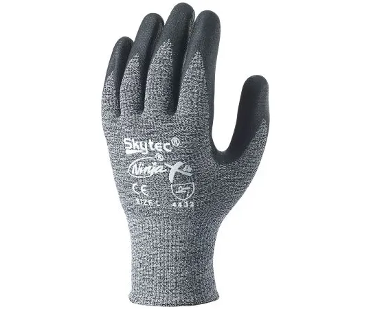 64-1727-30　Skytec Glass Fibre, Nylon Nitrile-Coated Cut Resistant Gloves, size 9, Black　SKY033