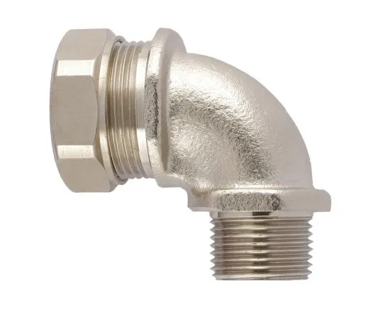 64-1693-63　Flexicon 90° Elbow Cable Conduit Fitting, Brass Nickel Plated 32mm nominal size IP65 M32　FSU32-M32-C90